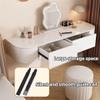 Floating Vanity Makeup Table, Suspended Desk with Drawers, Floating Corner Desk, Floating Drawer, Simple Vanity Desk, Modern White Storage Cabinet, Floating Nightstand Bedside Table for Bedroom(Right view 3