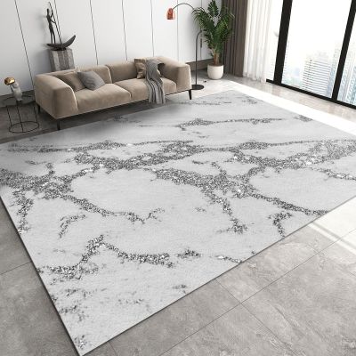 2x4 Runner Rug Grey White Halo Dyed Luxury Marble Rugs for Entryway, Silver Flowing Grain Washable Kitchen Rugs Soft Non Slip Anti Fatigue for Sink Laundry Indoor Hallways