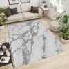 2x4 Runner Rug Grey White Halo Dyed Luxury Marble Rugs for Entryway, Silver Flowing Grain Washable Kitchen Rugs Soft Non Slip Anti Fatigue for Sink Laundry Indoor Hallways view 2
