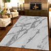 2x4 Runner Rug Grey White Halo Dyed Luxury Marble Rugs for Entryway, Silver Flowing Grain Washable Kitchen Rugs Soft Non Slip Anti Fatigue for Sink Laundry Indoor Hallways view 3