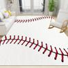 2x4 Runner Rug Sports Baseball Rugs for Entryway, White Red Baseball Washable Kitchen Rugs Soft Non Slip Anti Fatigue for Sink Laundry Indoor Hallways view 1