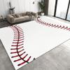 2x4 Runner Rug Sports Baseball Rugs for Entryway, White Red Baseball Washable Kitchen Rugs Soft Non Slip Anti Fatigue for Sink Laundry Indoor Hallways view 2