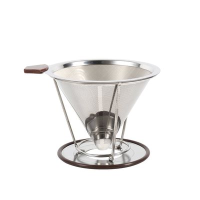 Restokki Stainless Steel Double Layer Mesh Coffee Cone Holder Filter, Suitable for Cups Mugs Thermoses Small Pots, Portable and Reusable