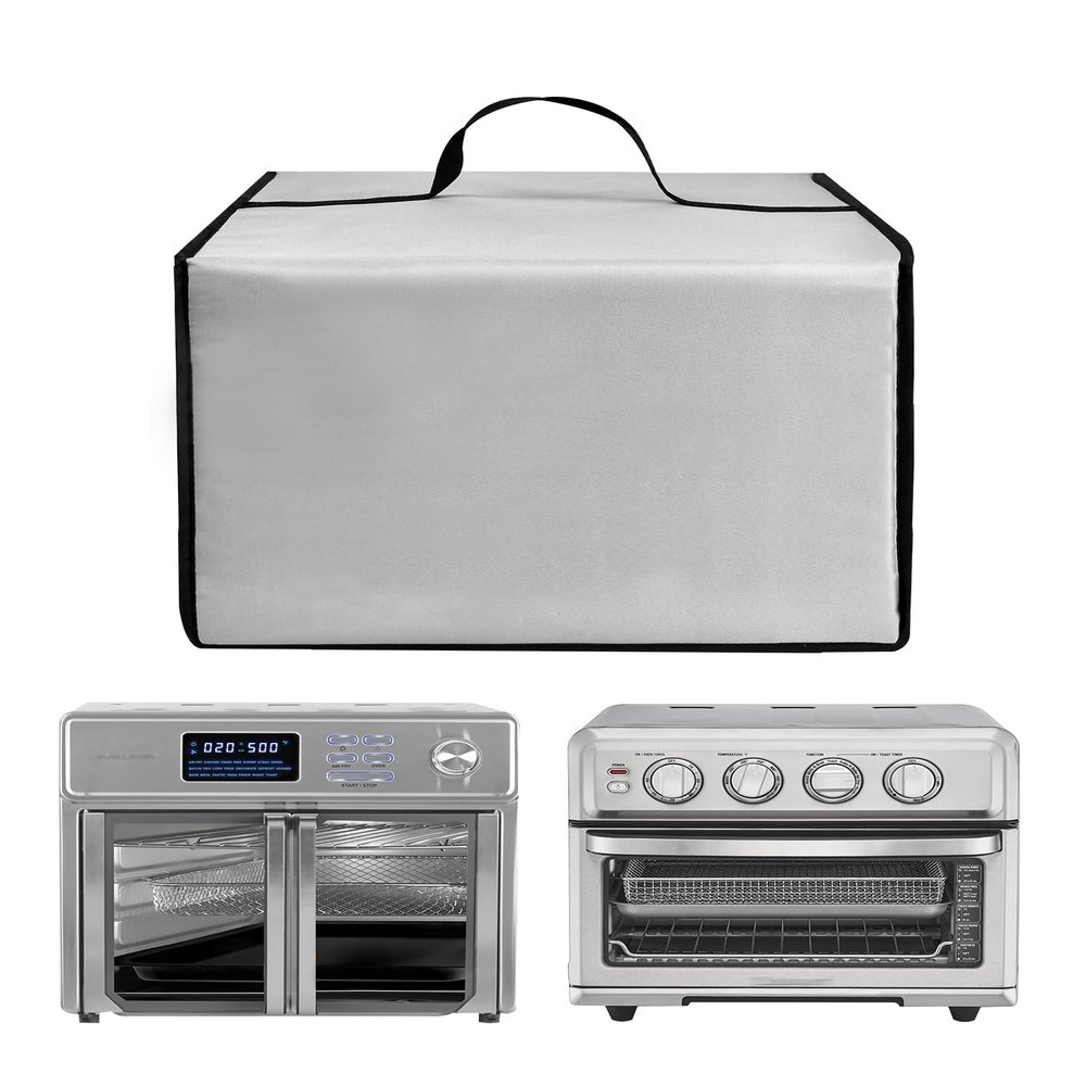 Heat-Resistant Nylon Cover Waterproof Dust Cover Case for Cuisinart Air Fryer TOA-70/for Kalorik MAXX Digital Air Fryer Oven 26 Quart Convection Toaster Oven,Silver