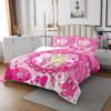 Western Cowgirl Princess Bedspread King Size,Cactus Cowgirl Boot Cap Bowknot Coverlet Set,Girls Women Room Decor,Star Love Heart Glitter Romantic Quilted Coverlet,Pink Bedding Quilt,2 Pillowcases view 2