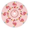 BYBYSCL 48" Pink Flamingo Pattern Christmas Tree Skirt Large Tree Mat Base Cover for Xmas Festive Holiday Party Decoration Ornaments view 1