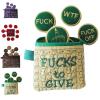 Big Bag of F*cks to Give Zipper Pouch, with Different Fucks Zipper Prefect Felt Coins That Can Be Embroidered on Clothes, Hats, Bag of Fucks Gag Gift for Friends (Green) view 1