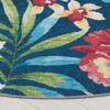 SAFAVIEH Washable Rug Malibu Collection - 6' Square, Dark Blue & Green, Slip Resistant & Easy Cleaning, Ideal for Living Room, Bedroom, Home Office, Nursery, Kids Playroom, Dining Space (MBU842M) view 4