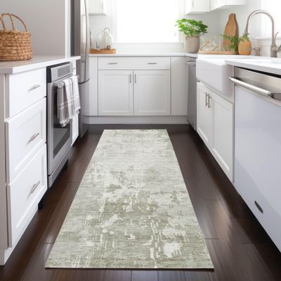 Addison Rugs Chantille ACN1258 Linen 2'3" x 7'6" Indoor/Outdoor, Machine Washable, Easy Clean, Non Shedding, Bedroom, Living Room, Dining Room, Kitchen, Patio Rug