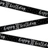 Happy 30th Birthday' Black Glitz Prism Foil Banner, 9 ft. (1 Count) - Ideal for Celebrations, Photo Booth Backdrop, & Wall Decoration view 1