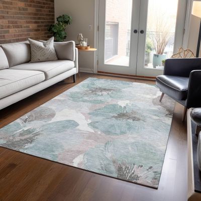 Addison Rugs Chantille ACN1557 Seafoam 8' x 10' Indoor/Outdoor, Machine Washable, Easy Clean, Non Shedding, Bedroom, Living Room, Dining Room, Kitchen, Patio Rug