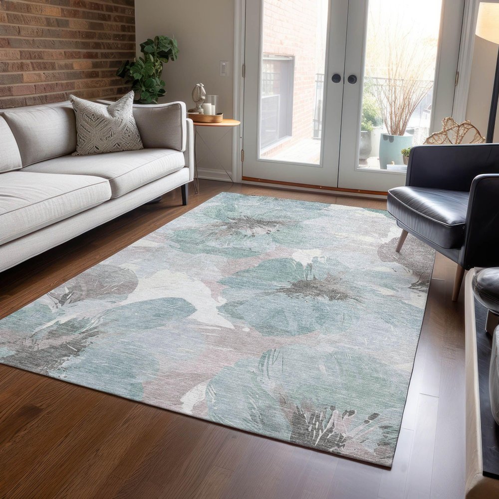 Addison Rugs Chantille ACN1557 Seafoam 8' x 10' Indoor/Outdoor, Machine Washable, Easy Clean, Non Shedding, Bedroom, Living Room, Dining Room, Kitchen, Patio Rug