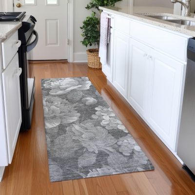 Addison Rugs Chantille ACN1562 Gray 2'3" x 7'6" Indoor/Outdoor, Machine Washable, Easy Clean, Non Shedding, Bedroom, Living Room, Dining Room, Kitchen, Patio Rug