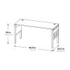 OSP Home Furnishings Prado Home Office Writing Desk with Storage, Schattdecor White Carbon Fiber Desk Top, Rectangular view 3