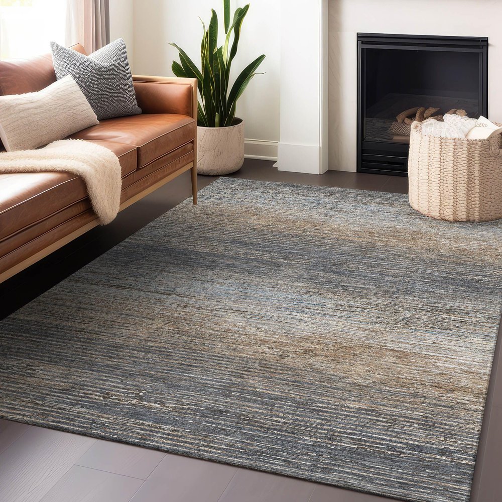 Addison Rugs Chantille ACN1270 Pewter 8' x 10' Indoor/Outdoor, Machine Washable, Easy Clean, Non Shedding, Bedroom, Living Room, Dining Room, Kitchen, Patio Rug
