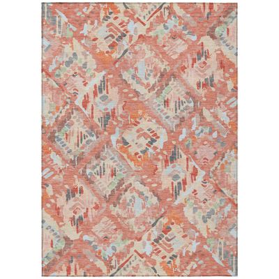 Addison Rugs Chantille ACN1328 Coral 3' x 5' Indoor/Outdoor, Machine Washable, Easy Clean, Non Shedding, Bedroom, Living Room, Dining Room, Kitchen, Patio Rug