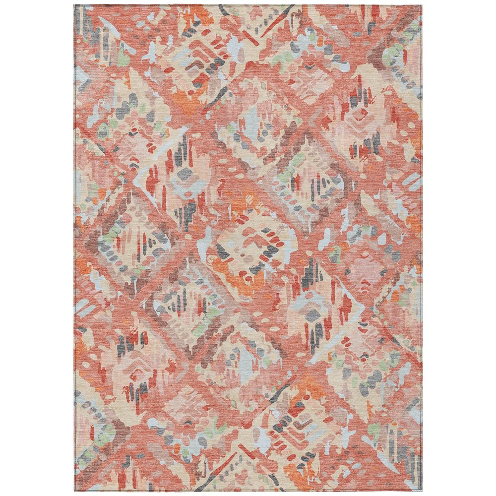 Addison Rugs Chantille ACN1328 Coral 3' x 5' Indoor/Outdoor, Machine Washable, Easy Clean, Non Shedding, Bedroom, Living Room, Dining Room, Kitchen, Patio Rug