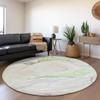 Addison Rugs Mayfield AMF515 Green 8' x 8' Indoor Premium Machine Washable Round Rug, Silky Soft, Easy Clean, Non Shedding, Bedroom, Living Room, Dining Room, Kitchen, Patio Rug view 1
