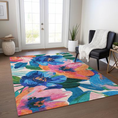 Addison Rugs Chantille ACN1488 Navy 8' x 10' Indoor/Outdoor, Machine Washable, Easy Clean, Non Shedding, Bedroom, Living Room, Dining Room, Kitchen, Patio Rug
