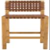 SAFAVIEH Home Collection Sorrento Natural Solid Wood/Light Honey Woven Leather 27-inch Seat Height Counter Stool (Fully Assembled) view 1