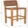 SAFAVIEH Home Collection Sorrento Natural Solid Wood/Light Honey Woven Leather 27-inch Seat Height Counter Stool (Fully Assembled) view 3