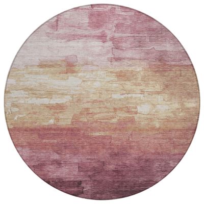 Addison Rugs Chantille ACN1470 Mauve 8' x 8' Indoor/Outdoor, Machine Washable, Easy Clean, Non Shedding, Bedroom, Living Room, Dining Room, Kitchen, Patio Round Rug
