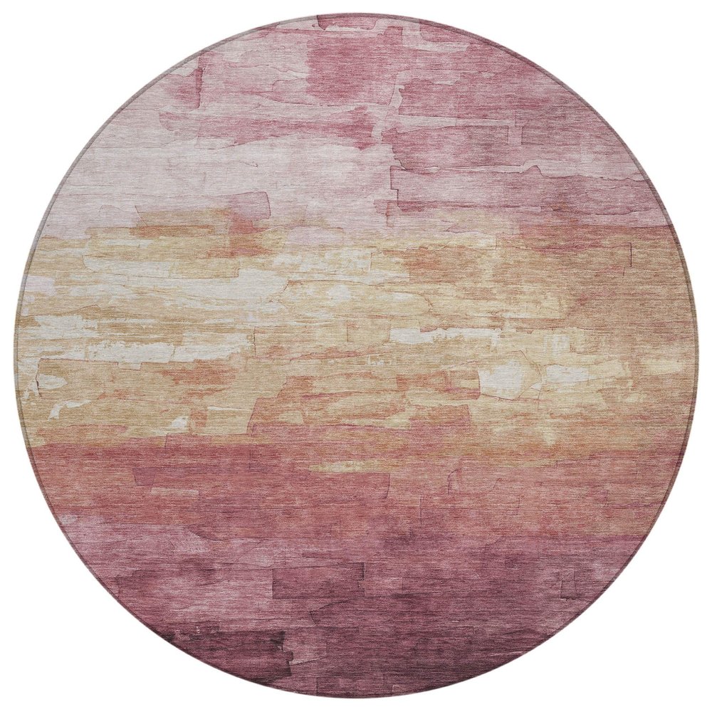 Addison Rugs Chantille ACN1470 Mauve 8' x 8' Indoor/Outdoor, Machine Washable, Easy Clean, Non Shedding, Bedroom, Living Room, Dining Room, Kitchen, Patio Round Rug