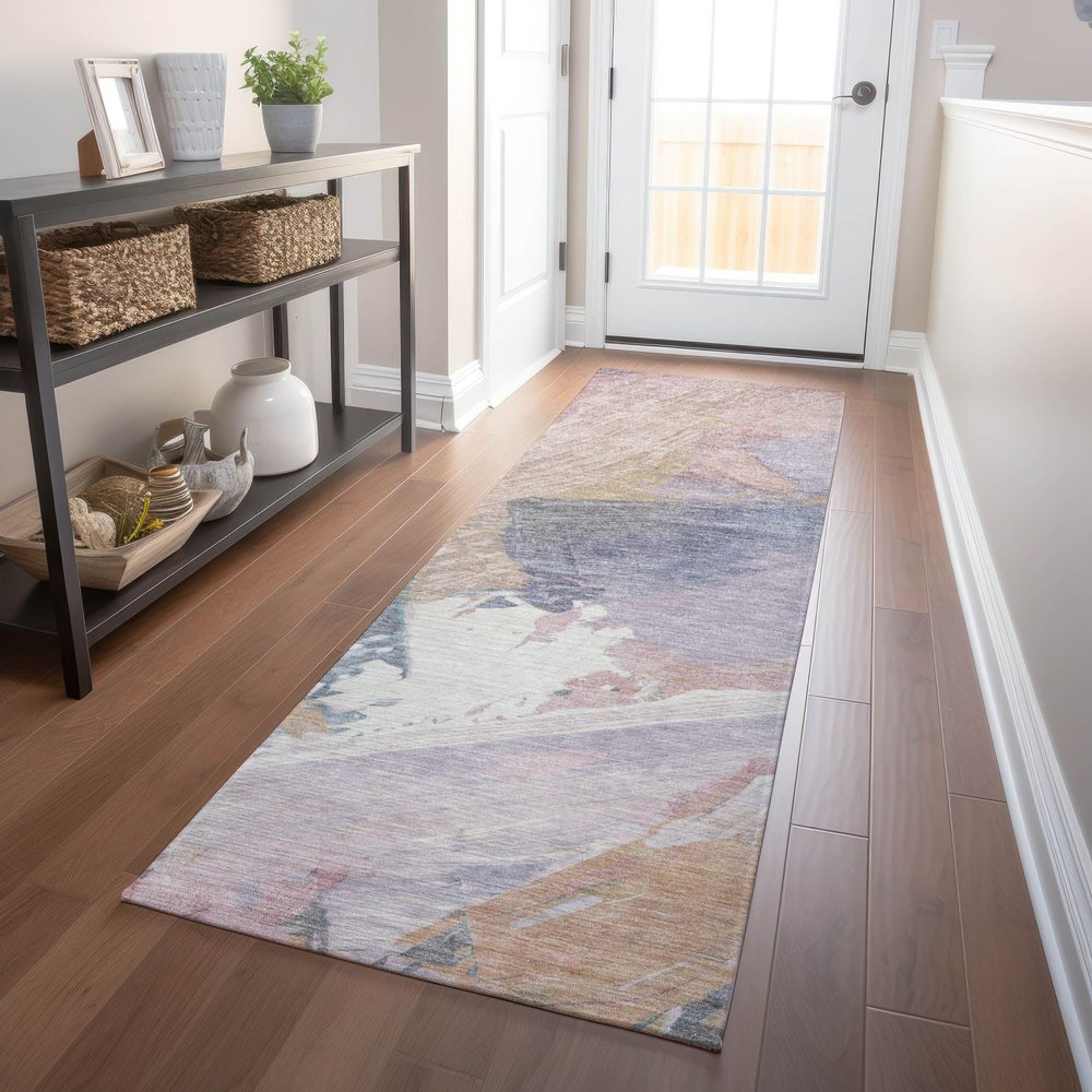 Addison Rugs Chantille ACN1513 Pink 2'3" x 7'6" Indoor/Outdoor, Machine Washable, Easy Clean, Non Shedding, Bedroom, Living Room, Dining Room, Kitchen, Patio Rug