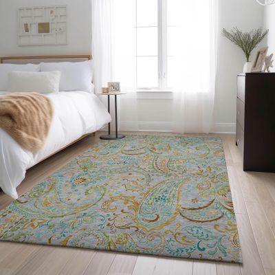 Addison Rugs Mayfield AMF533 Gray 8' x 10' Indoor Premium Machine Washable Rug, Silky Soft, Easy Clean, Non Shedding, Bedroom, Living Room, Dining Room, Kitchen, Patio Rug