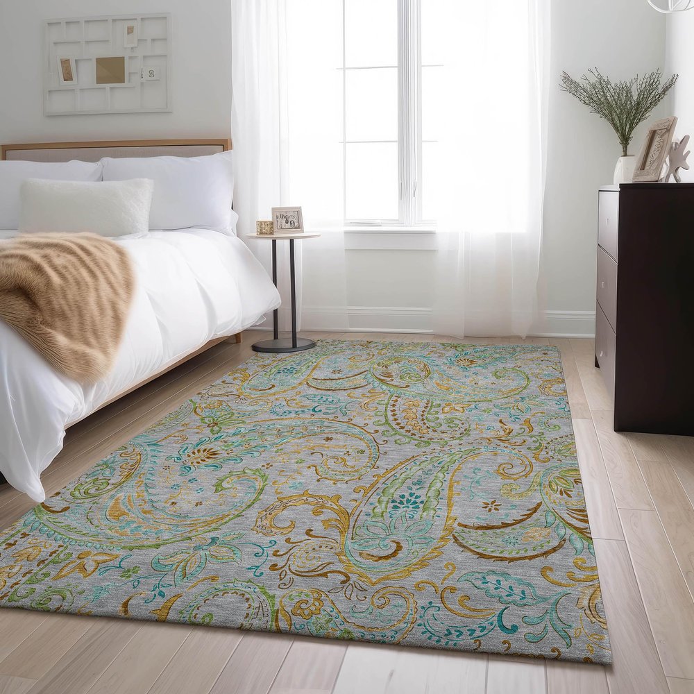 Addison Rugs Mayfield AMF533 Gray 8' x 10' Indoor Premium Machine Washable Rug, Silky Soft, Easy Clean, Non Shedding, Bedroom, Living Room, Dining Room, Kitchen, Patio Rug