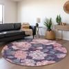 Addison Rugs Chantille ACN1564 Pink 8' x 8' Indoor/Outdoor, Machine Washable, Easy Clean, Non Shedding, Bedroom, Living Room, Dining Room, Kitchen, Patio Round Rug view 1