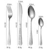 GOODJAYVEN Silverware Flatware Set, 40-piece Stainless Steel Pattern Tableware Set Hotel Household 10-person Tableware Steak Knife Fork Spoon(Silver) view 2