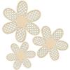3 Pcs Wall Decor Natural Rattan Flower Wall Hanging Art Wooden Wall Art Nursery Wall Decor Flowers Farmhouse Hanging Decor for Home Office Nursery view 1