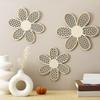 3 Pcs Wall Decor Natural Rattan Flower Wall Hanging Art Wooden Wall Art Nursery Wall Decor Flowers Farmhouse Hanging Decor for Home Office Nursery view 4