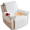 ZGDDPZA Recliner Chair Cover,Non Slip Thickened Flannel 1 2 3 Seater Soft Warm Reclining Chair Cover with Side Pocket Cushion Sofa Slipcovers Armchair Cover for Living Room (White,116 * 190cm) view 1