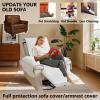 ZGDDPZA Recliner Chair Cover,Non Slip Thickened Flannel 1 2 3 Seater Soft Warm Reclining Chair Cover with Side Pocket Cushion Sofa Slipcovers Armchair Cover for Living Room (White,116 * 190cm) view 2
