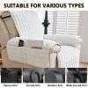 ZGDDPZA Recliner Chair Cover,Non Slip Thickened Flannel 1 2 3 Seater Soft Warm Reclining Chair Cover with Side Pocket Cushion Sofa Slipcovers Armchair Cover for Living Room (White,116 * 190cm) view 3