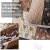 Mybedsoul Brown Quilt Set Twin Size, 2 Pieces Plaid Floral Bedspread Set Patchwork Reversible Bedding Set Microfiber Lightweight Bedspread Coverlet Set for All Season 68"x86" view 3