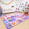 Chicrug 7x10 ABC Kids Rug for Classroom, Washable Non Slip Playroom Playmat view 4