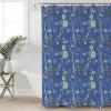 Blue Flowers Shower Curtain Set with Hook 36" x 72",Animal Birds Butterflies Nature Herbs Washable Cloth Polyester Fabric Shower+Curtain,Bath Curtains for Bathroom,Showers,Bathtubs Decor Accessories view 1
