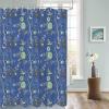 Blue Flowers Shower Curtain Set with Hook 36" x 72",Animal Birds Butterflies Nature Herbs Washable Cloth Polyester Fabric Shower+Curtain,Bath Curtains for Bathroom,Showers,Bathtubs Decor Accessories view 3