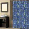 Blue Flowers Shower Curtain Set with Hook 36" x 72",Animal Birds Butterflies Nature Herbs Washable Cloth Polyester Fabric Shower+Curtain,Bath Curtains for Bathroom,Showers,Bathtubs Decor Accessories view 4