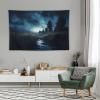 YJWANDO Modern Wall Tapestry, Night Forest Print Large Polyester Hanging Art Decor for Bedroom, Living Room, Dorm - Includes Hooks And Clips view 4