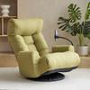 ALYIAMXL 360 Swivel Floor Green Gaming Chair Linen Folding Lounge Sofa Chair with Adjustable Head and Waist, Armrests & Phone Holder, Padded Cushion Leisure Chairs for Living Room Bedroom view 1