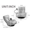 ALYIAMXL 360 Swivel Floor Green Gaming Chair Linen Folding Lounge Sofa Chair with Adjustable Head and Waist, Armrests & Phone Holder, Padded Cushion Leisure Chairs for Living Room Bedroom view 2