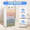 5 Layer Plastic Drawers Dresser, Storage Cabinet with 5 Drawers Closet Drawers with 4 Wheels Vertical Dresser with Lock Colorful Clothes Closet Chest Tower Tall Dresser Organizer (Macaron Color) view 2