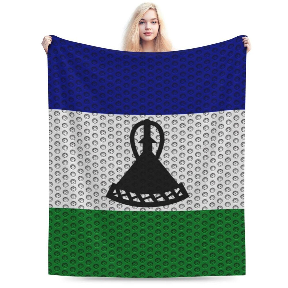 Flag of Lesotho Throw Blanket for Couch 50"x40" Cozy Soft Sofa Chair Bed Throw Blankets Flannel Blanket