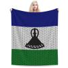 Flag of Lesotho Throw Blanket for Couch 50"x40" Cozy Soft Sofa Chair Bed Throw Blankets Flannel Blanket view 1