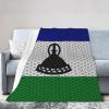 Flag of Lesotho Throw Blanket for Couch 50"x40" Cozy Soft Sofa Chair Bed Throw Blankets Flannel Blanket view 2