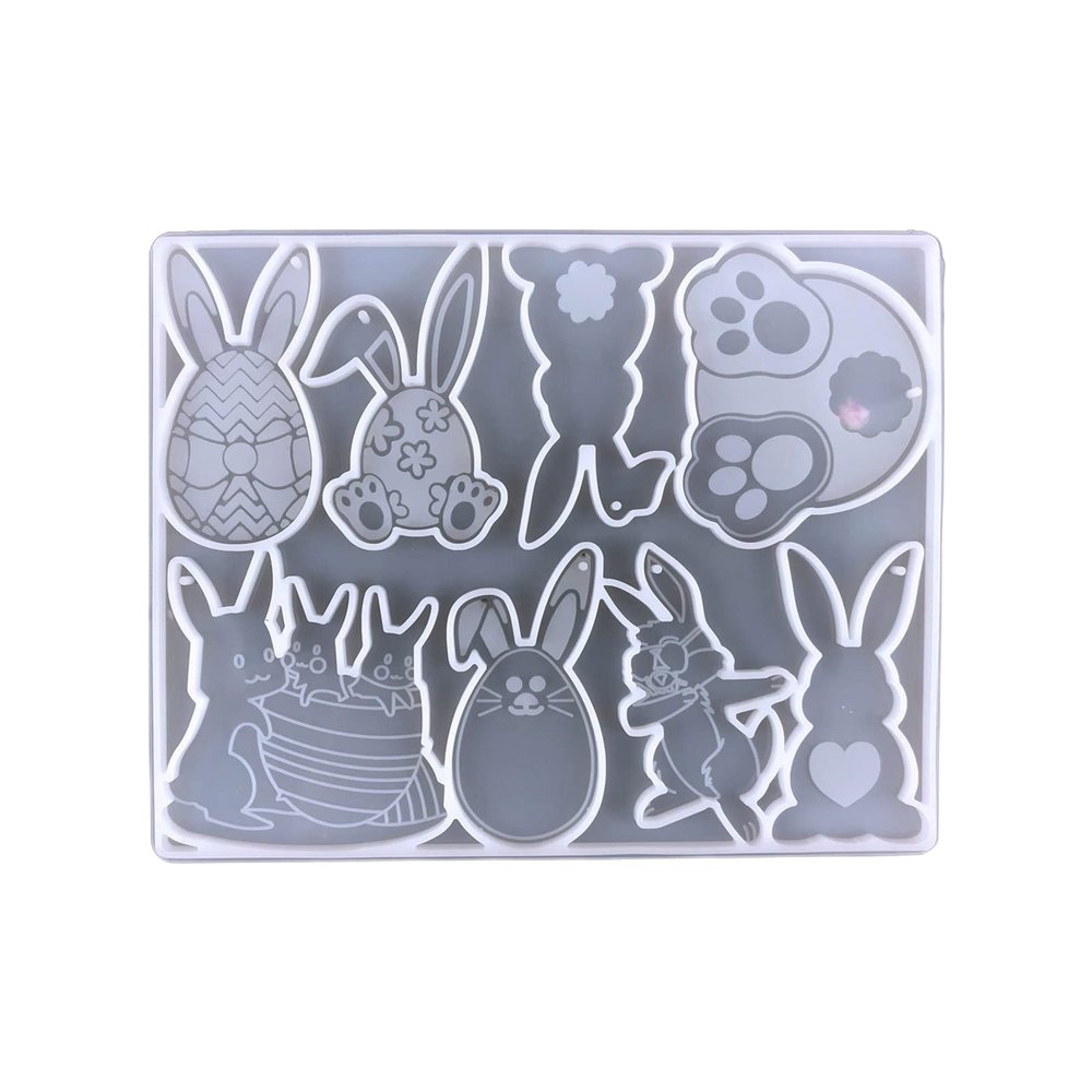Bunny Rabbit Silicone Mold Fondant Candy Carrot Egg Shaped Molds for Cupcake Topper Chocolate Pastry Cookie Cake Decor
